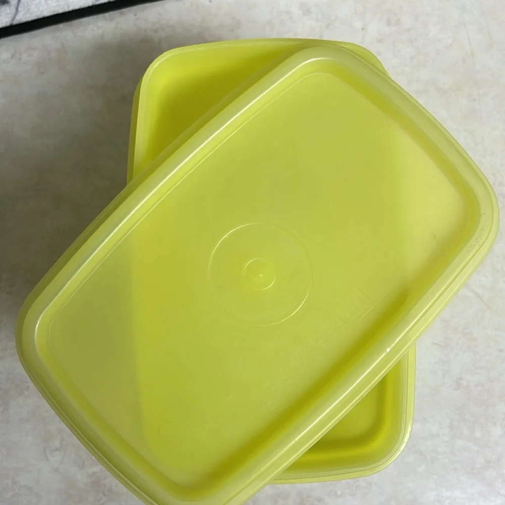 Tupperware Rectangular Vintage Yellow Dry Storage Containers Set of 4